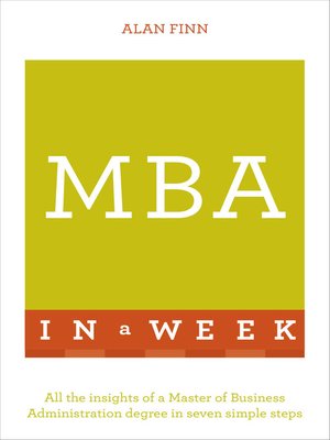 cover image of MBA In A Week